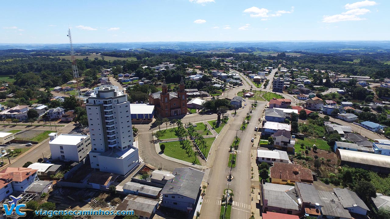Vista aérea da cidade de Machadinho - RS
