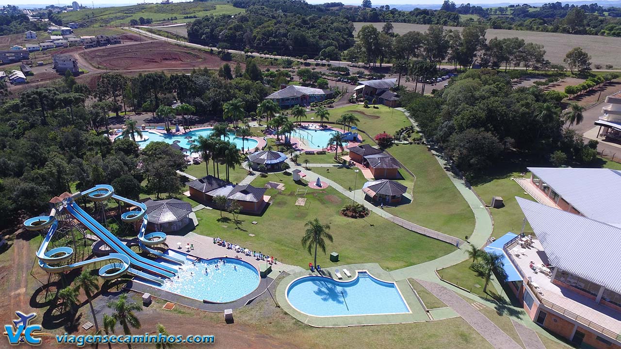 Vista aérea do parque termal de Machadinho