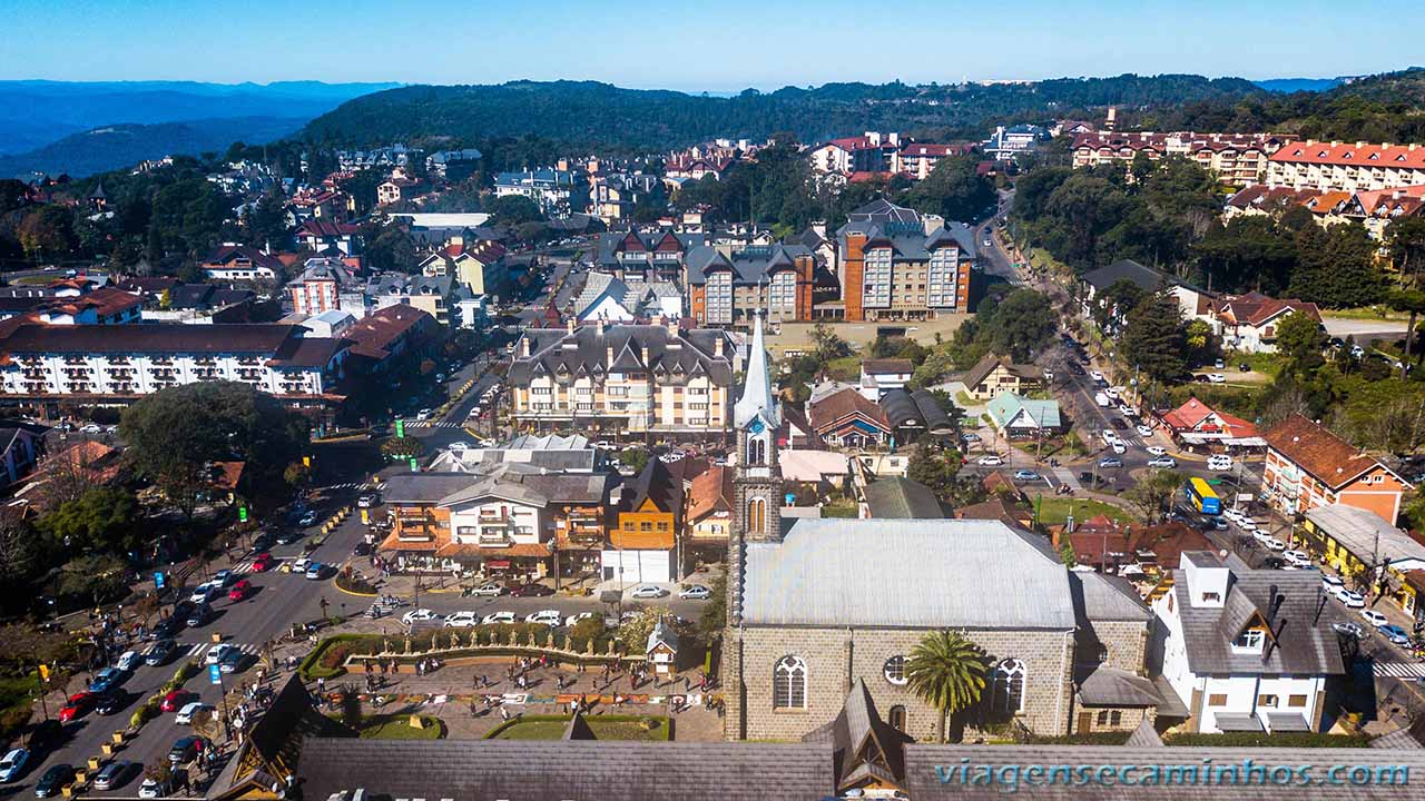 o que fazer em Gramado: Vista aérea do centro