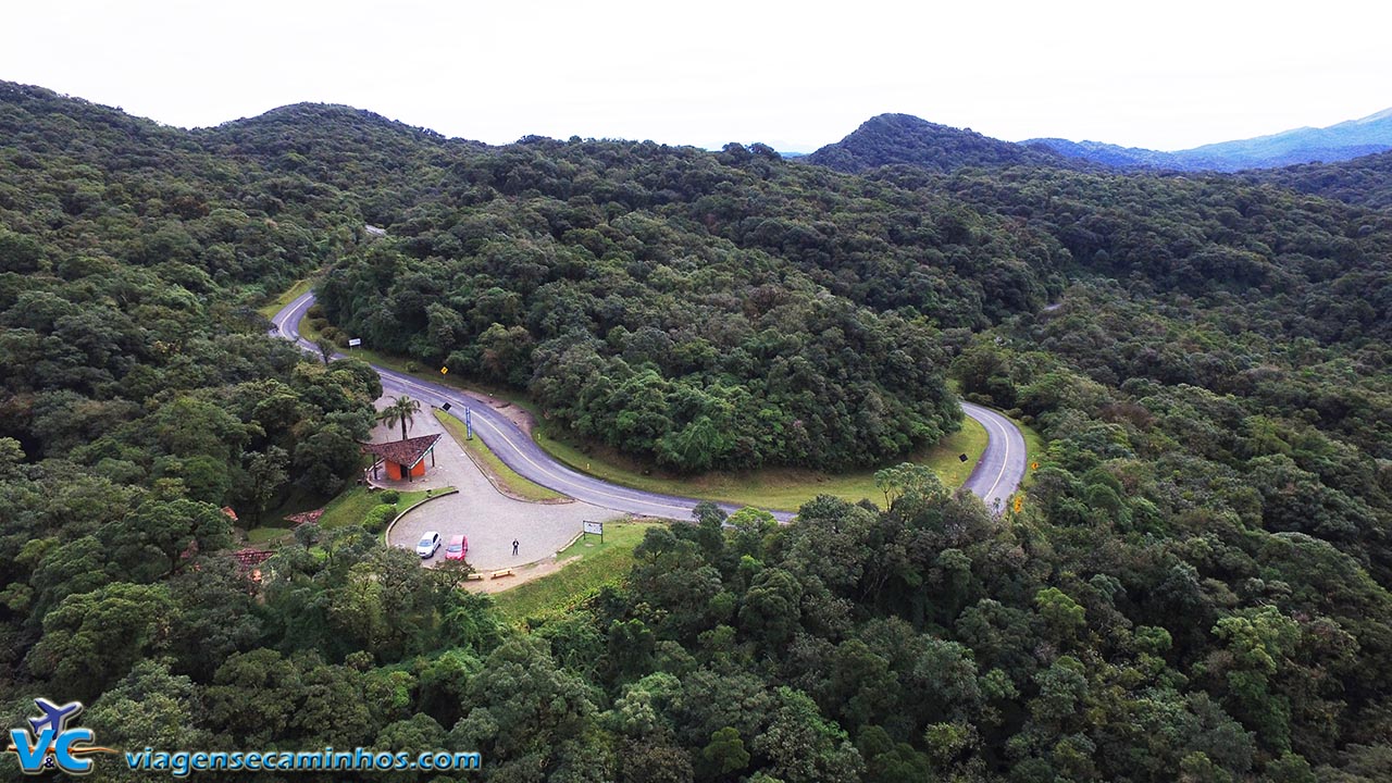 Vista aérea da Estrada da Graciosa - Drone Viagens e Caminhos