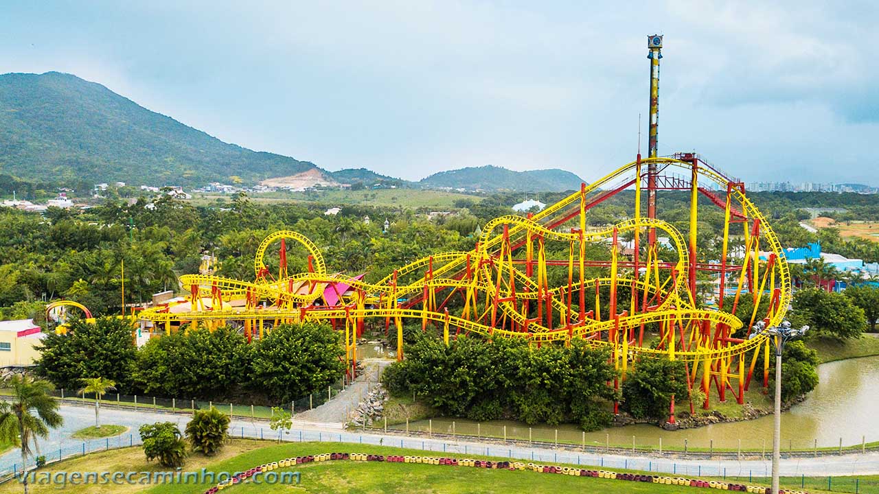 Fundo Fotografia Aérea Parque Infantil Montanha Russa Mapa