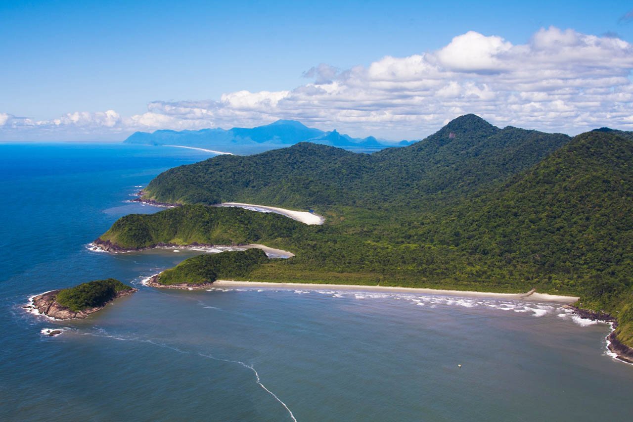 Vista aérea das praias Parnapuã, Brava e Juquiazinho - Peruíbe