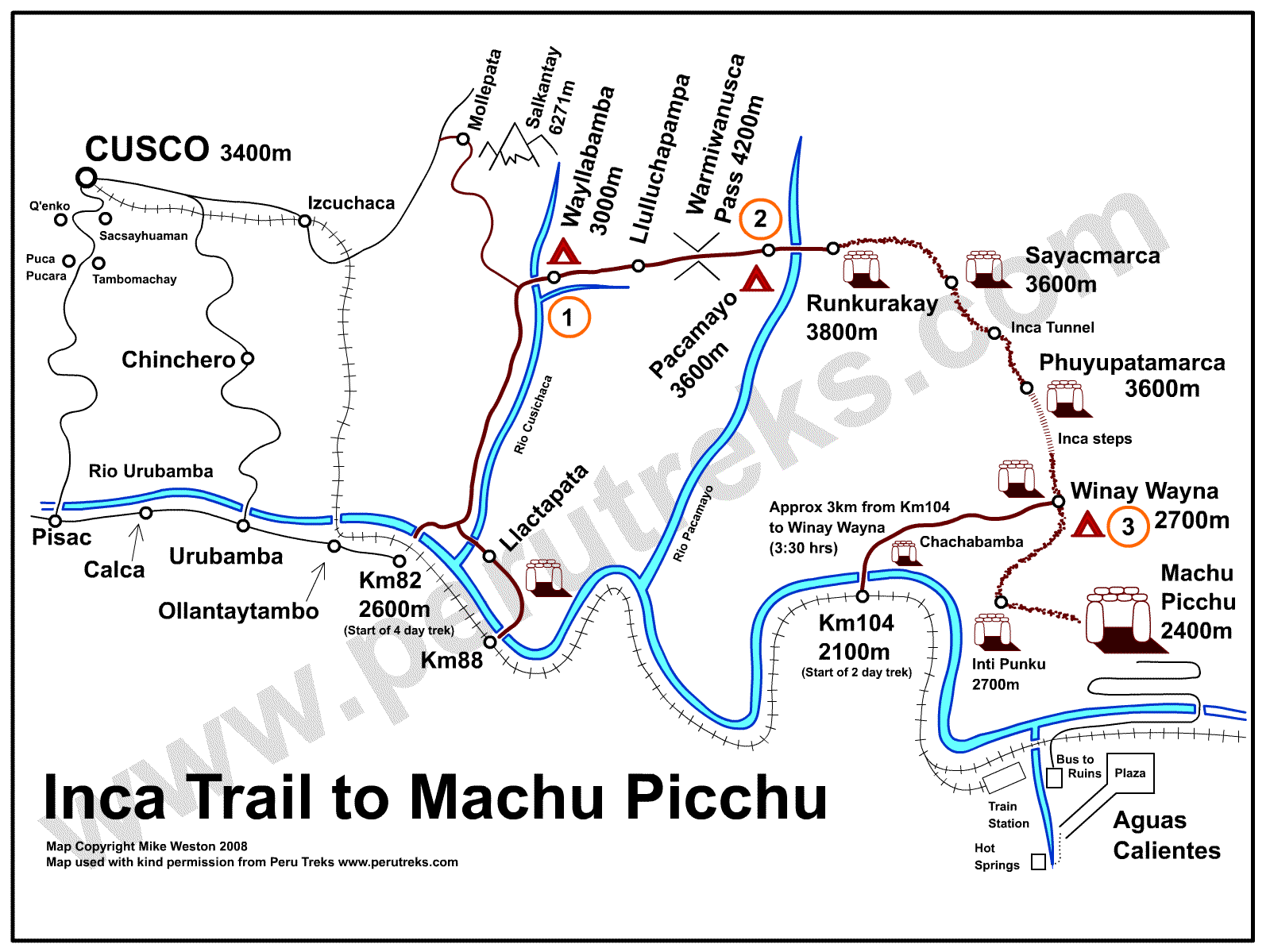 Mapa da Trilha Inca