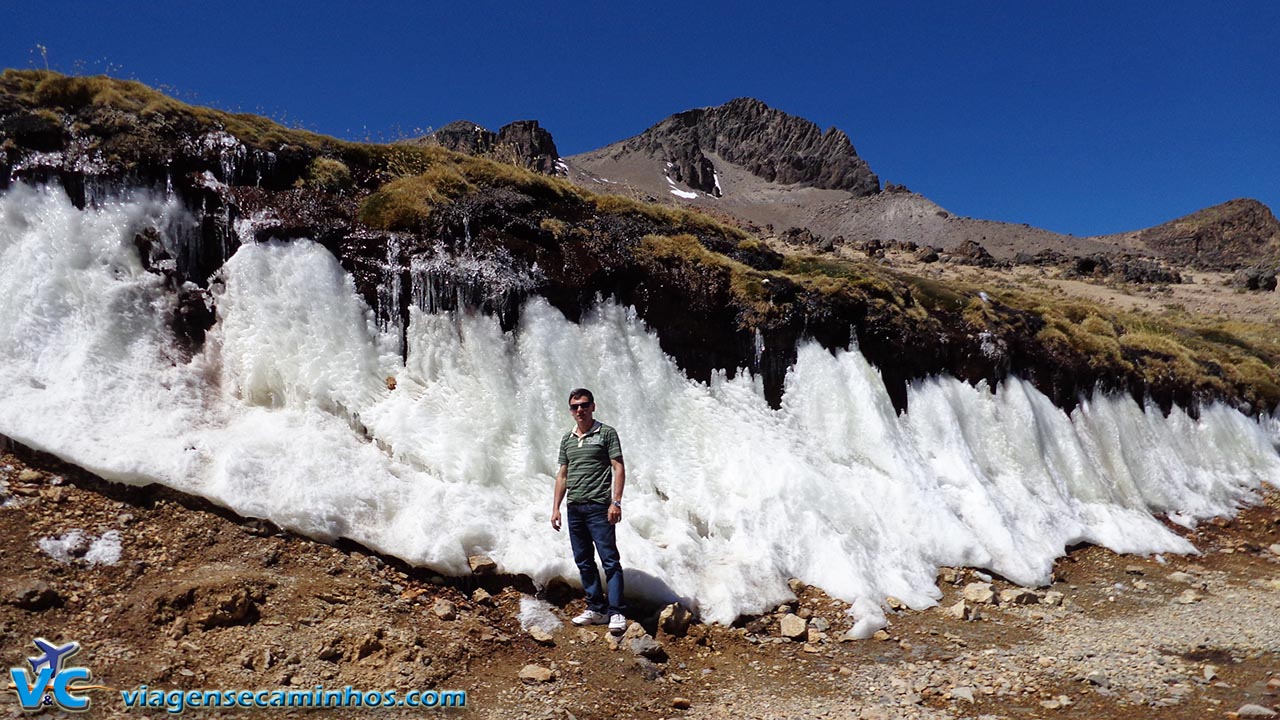 Gelo na estrada entre Arequipa e Chivay