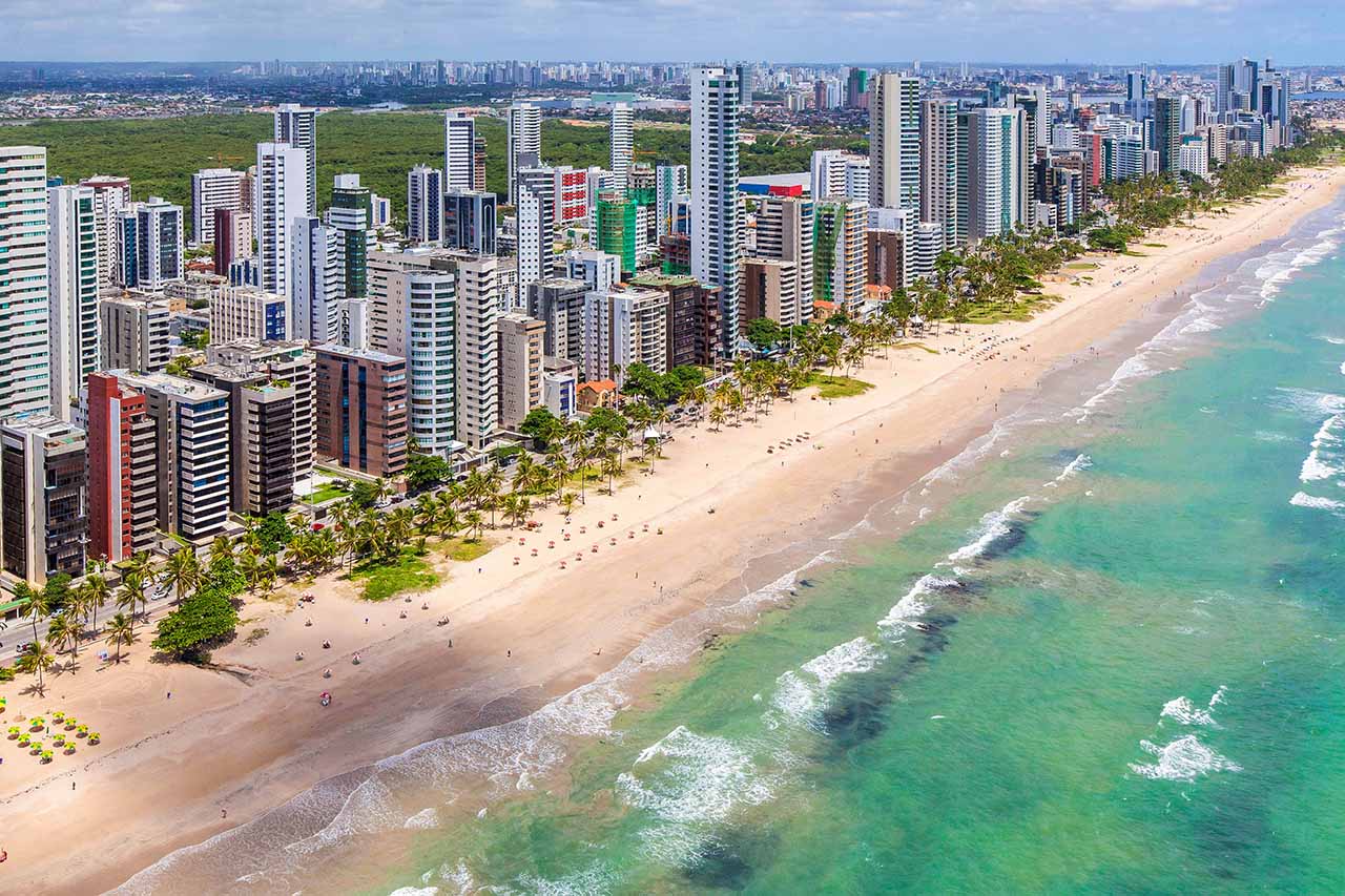 Vista aérea da Praia da Pina - Recife