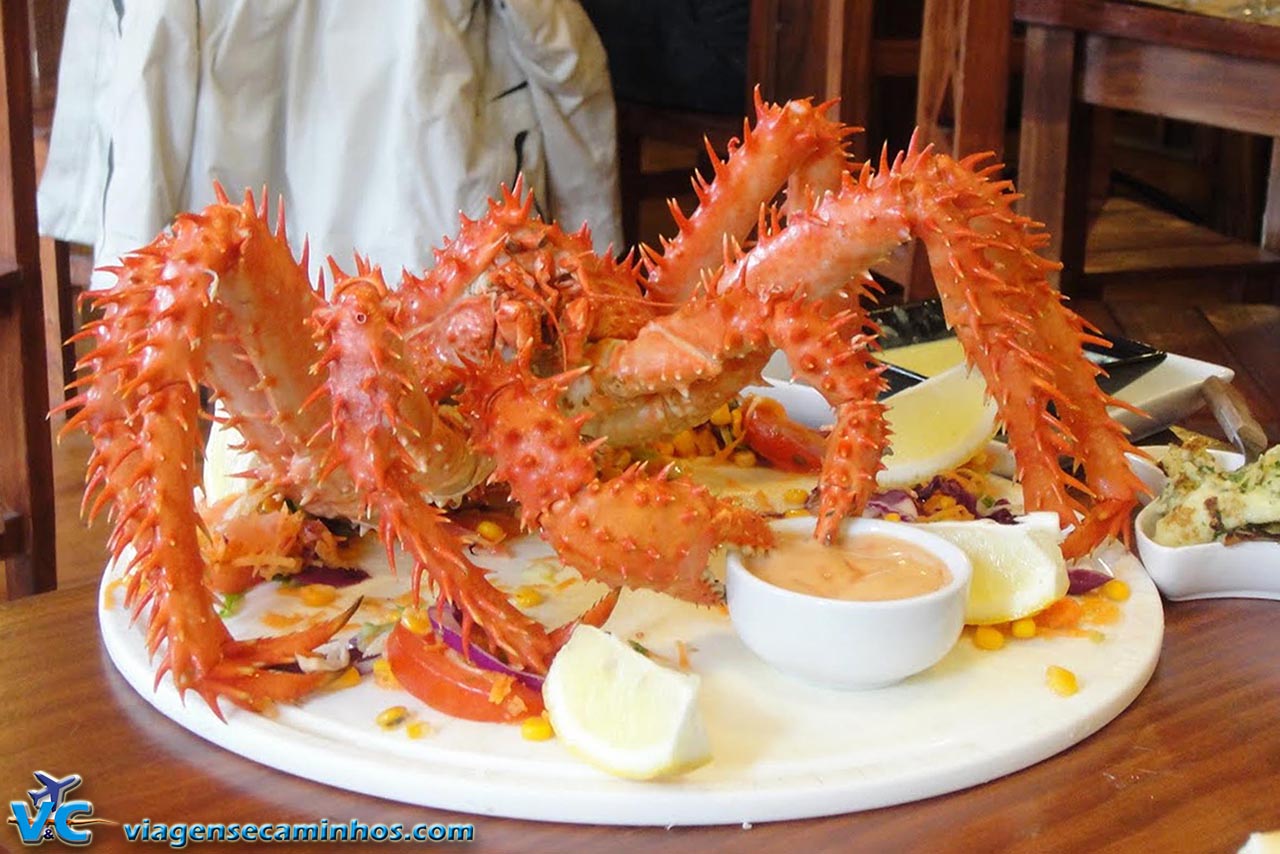 Centolla, tradicional caranguejo gigante de Ushuaia