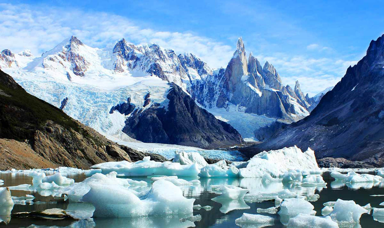 Laguna Torre e Cerro Torre ao fundo - El Chaltén