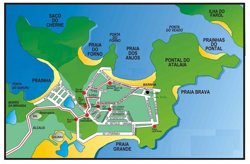 Mapa de Arraial do Cabo