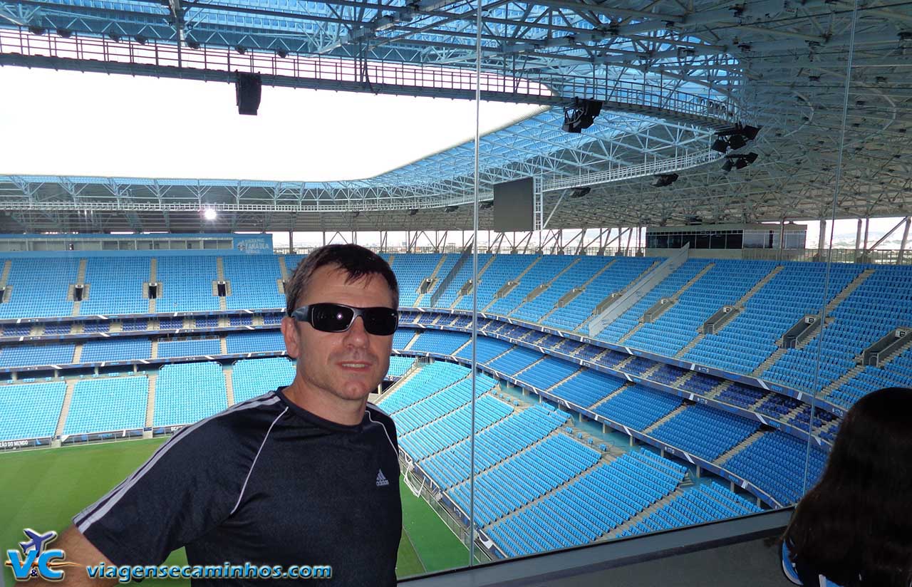 Cabine de imprensa da Arena do Grêmio