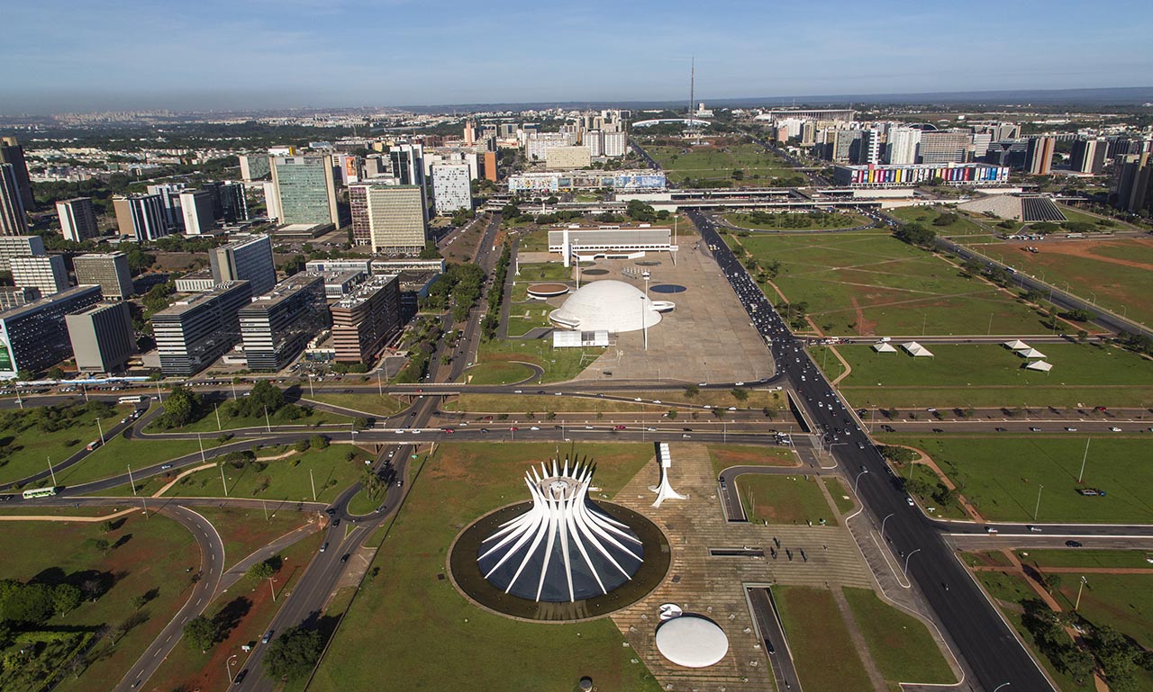 Vista aérea da região da Catedral de Brasília