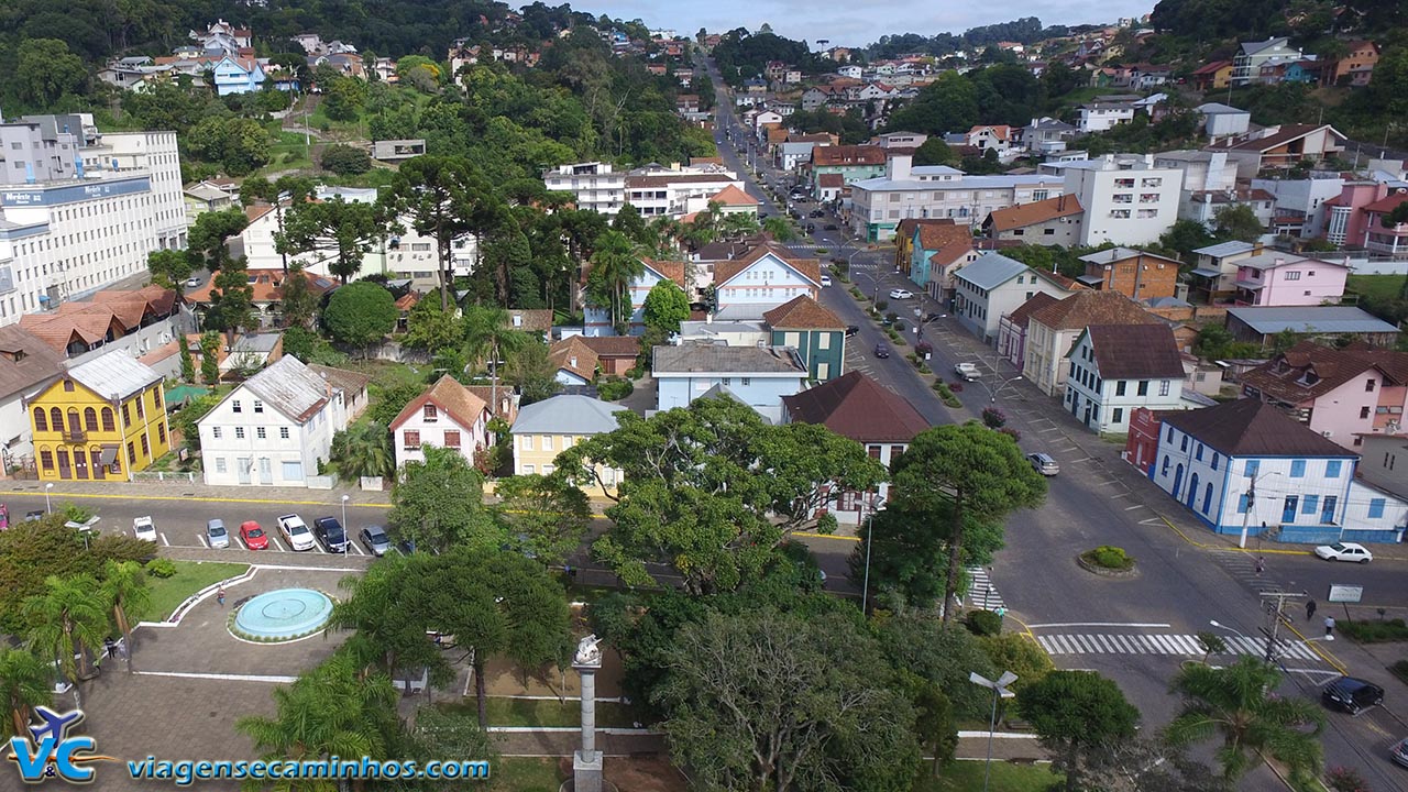Vista aérea (drone) Centro histórico de Antônio Prado
