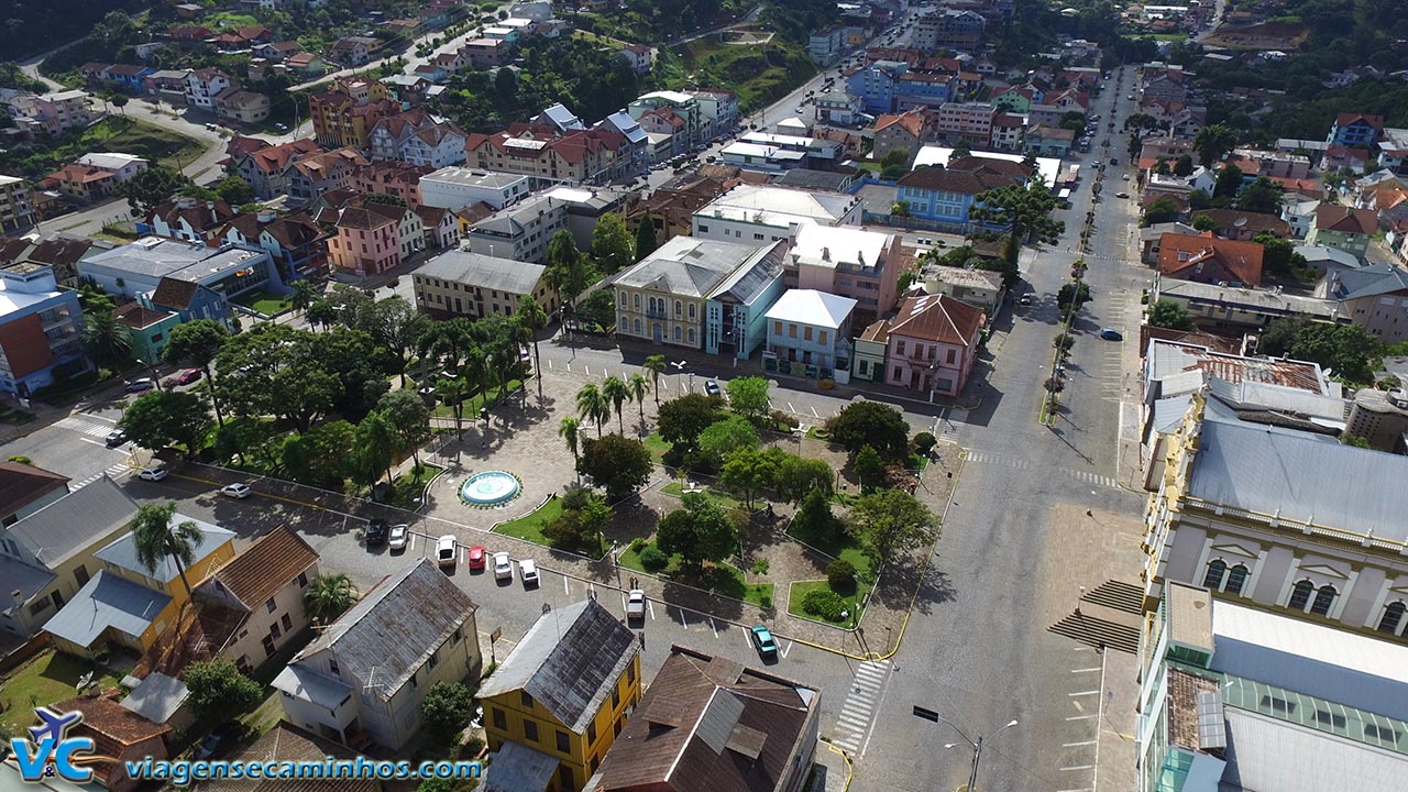 Vista aérea (drone) do centro de Antônio Prado
