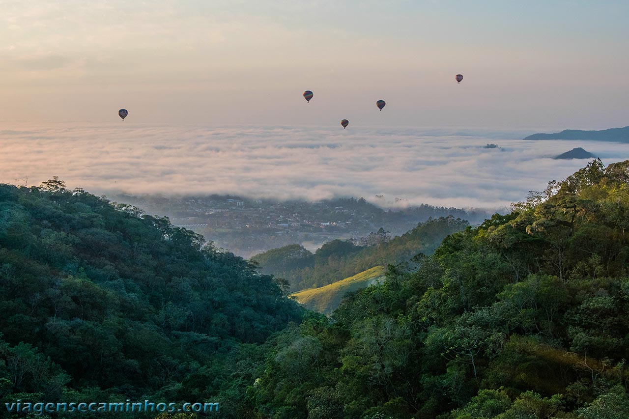 Balões vista da Pousada Caminho dos Canyons