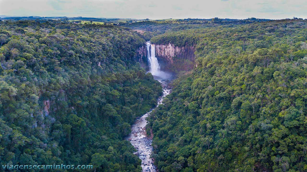 Vista aérea do cânion do Salto São João