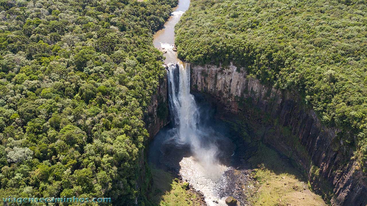 Vista aérea do Salto São João - Prudentópolis