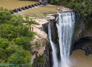 Vista aérea do Salto Barão do Rio Branco - Prudentópolis