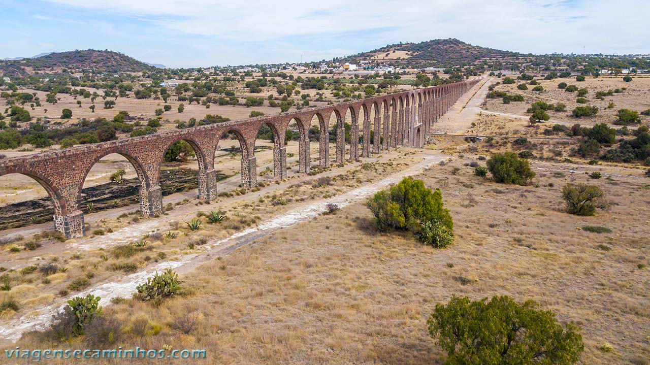 Vista aérea do Aqueduto Padre Tembleque