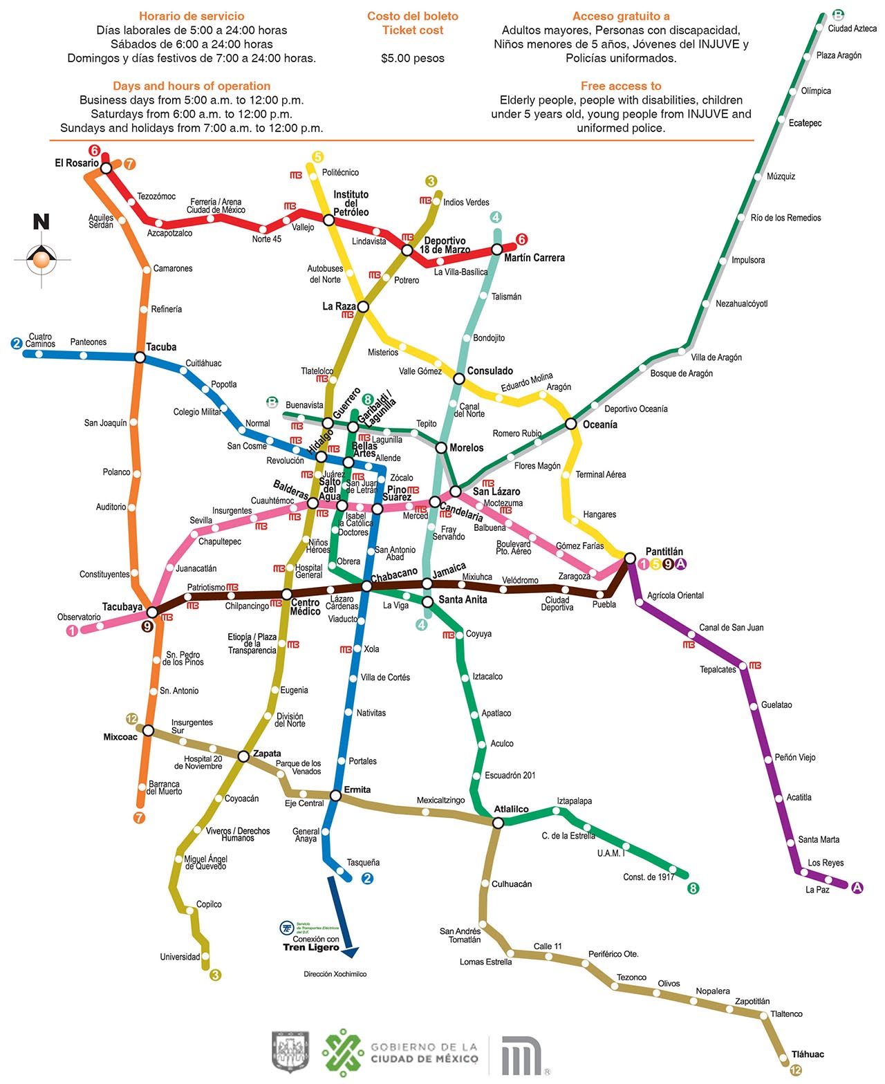 Mapa do metrô da cidade do México