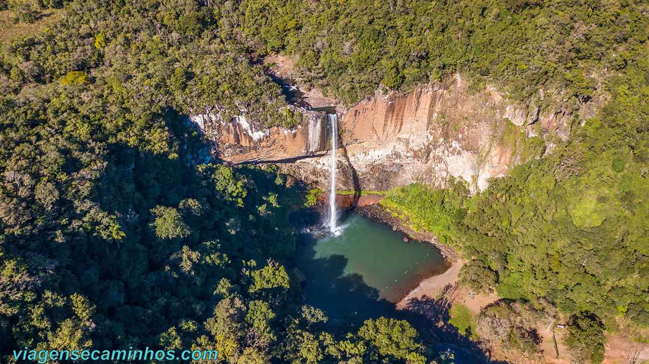 Vista aérea da Cascata do Chuvisqueiro