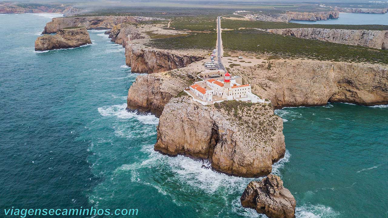 Vista aérea do Farol do cabo de São Vicente