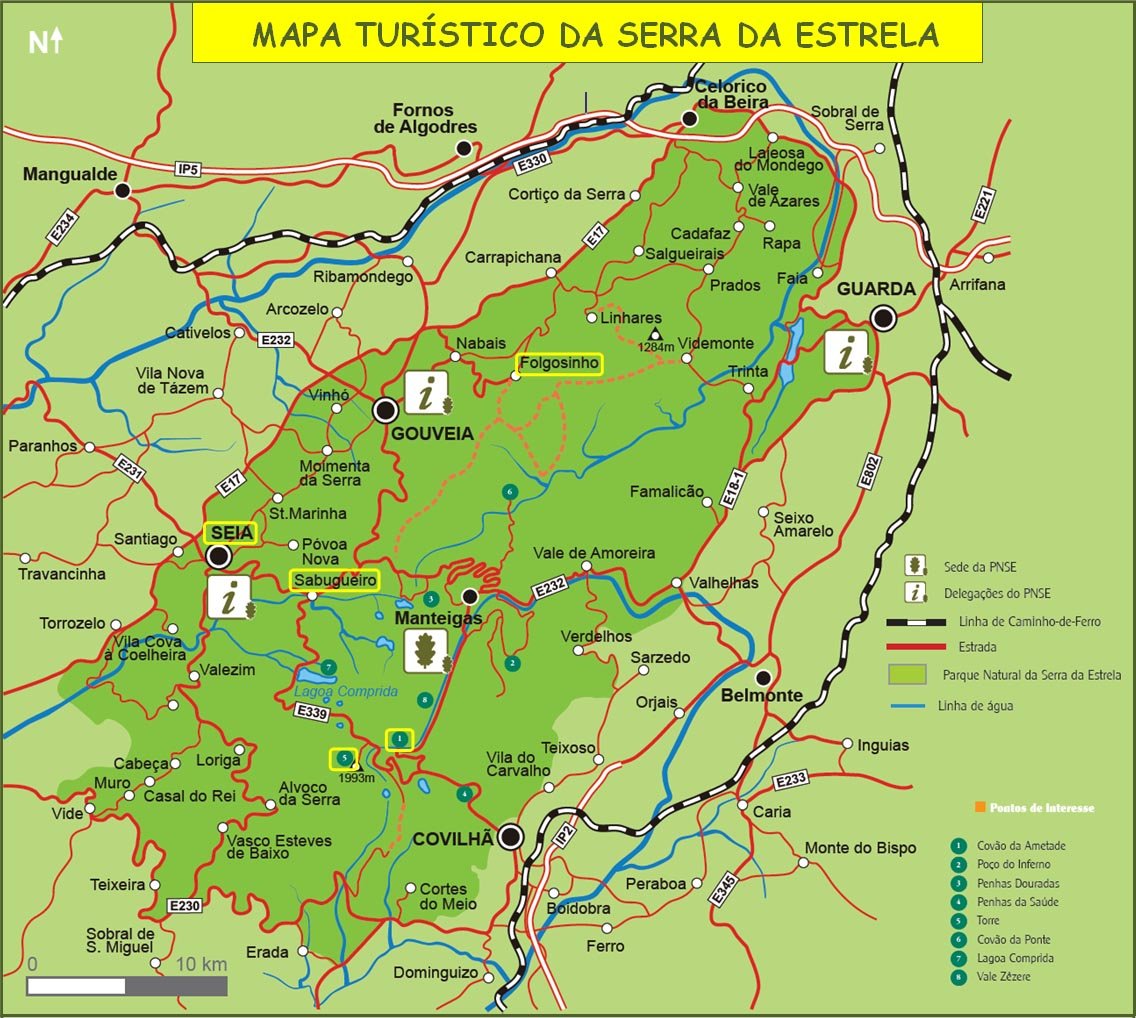 Serra da Estrela Portugal mapa