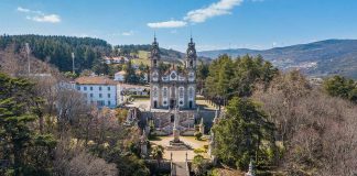 Vista aérea do Santuário Nossa Senhora dos remédios - Lamego - Portugal