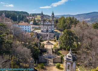 Vista aérea do Santuário Nossa Senhora dos remédios - Lamego - Portugal