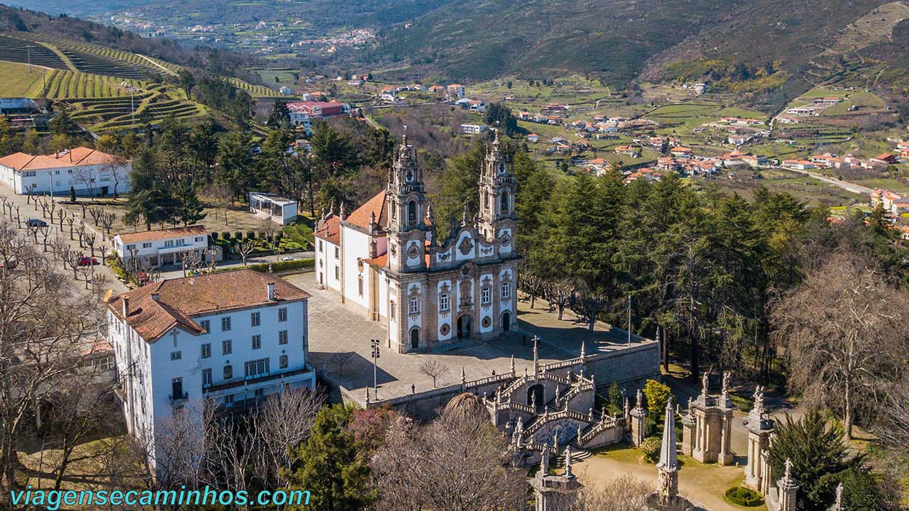 Vista aérea do Santuário Nossa Senhora dos remédios - Lamego - Portugal