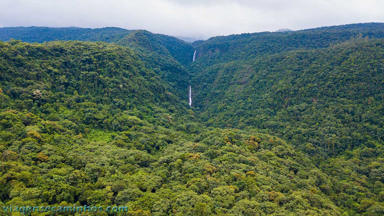 Vista aérea da Cachoeira das Três Quedas - Nova Veneza