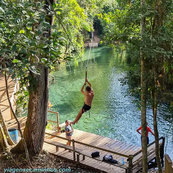 Bom Jardim, Nobres - Tirolesa do Balneário Refúgio Azul