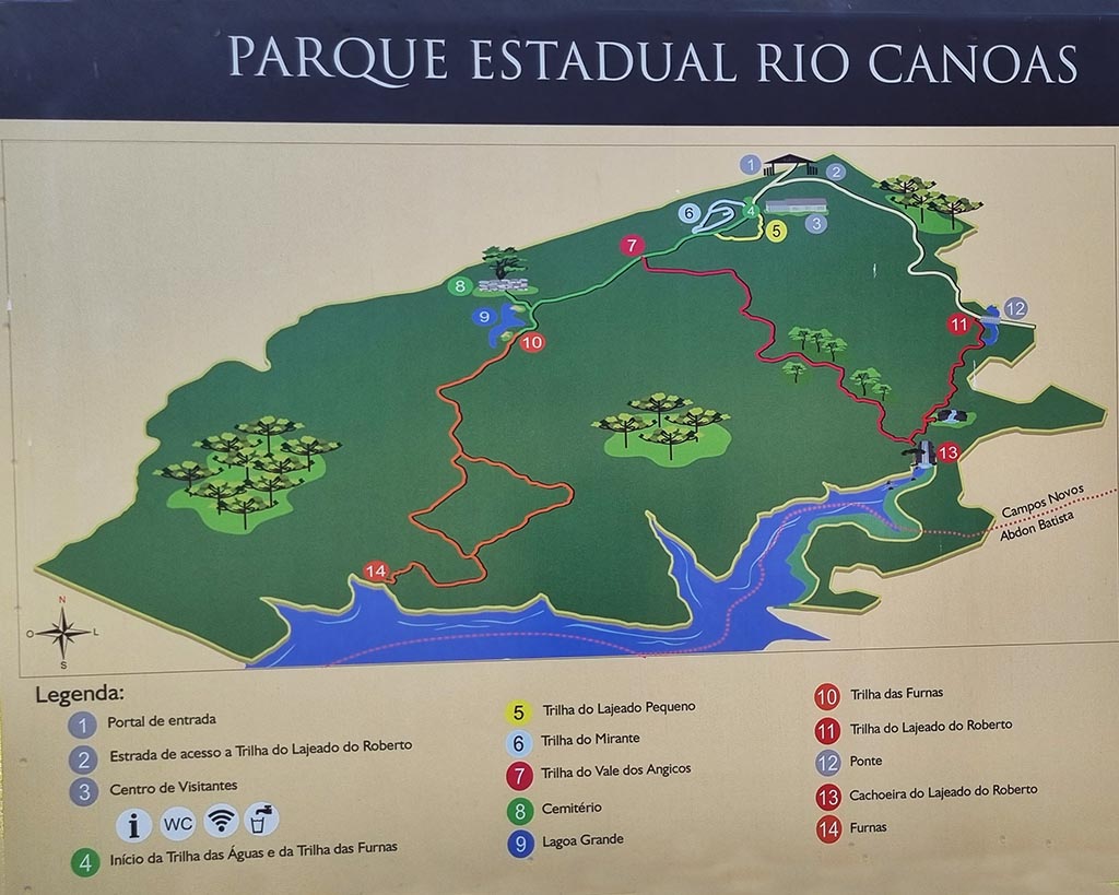 Mapa do Parque Estadual Rio Canoas