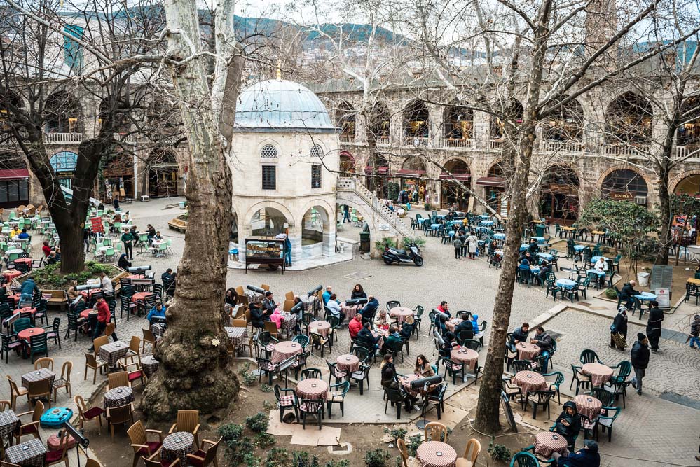 Pátio do Mercado de Seda de Bursa - Turquia