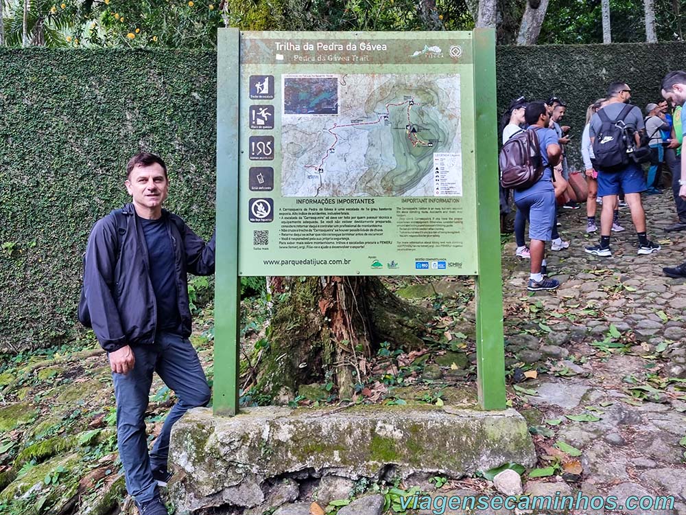 Trilha da Pedra da Gávea - Mapa na portaria