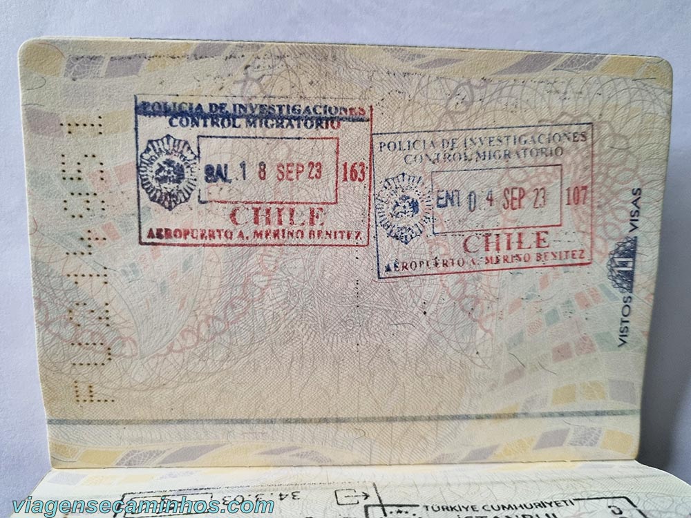 Carimbo do Chile no passaporte