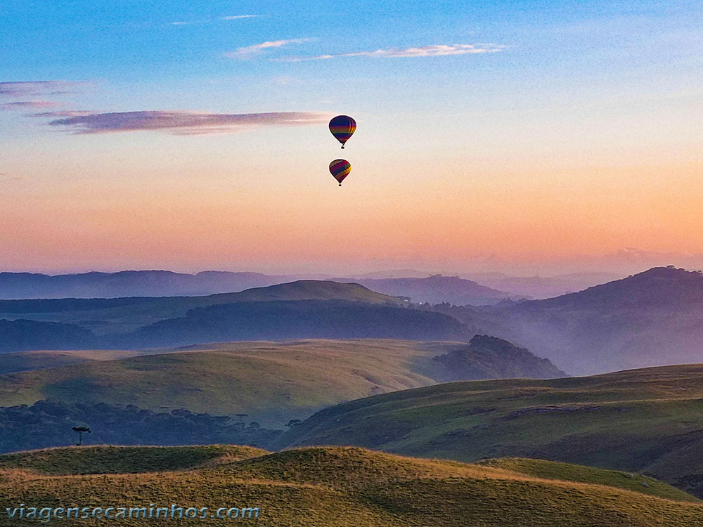 Voar de balão em Cambará do Sul