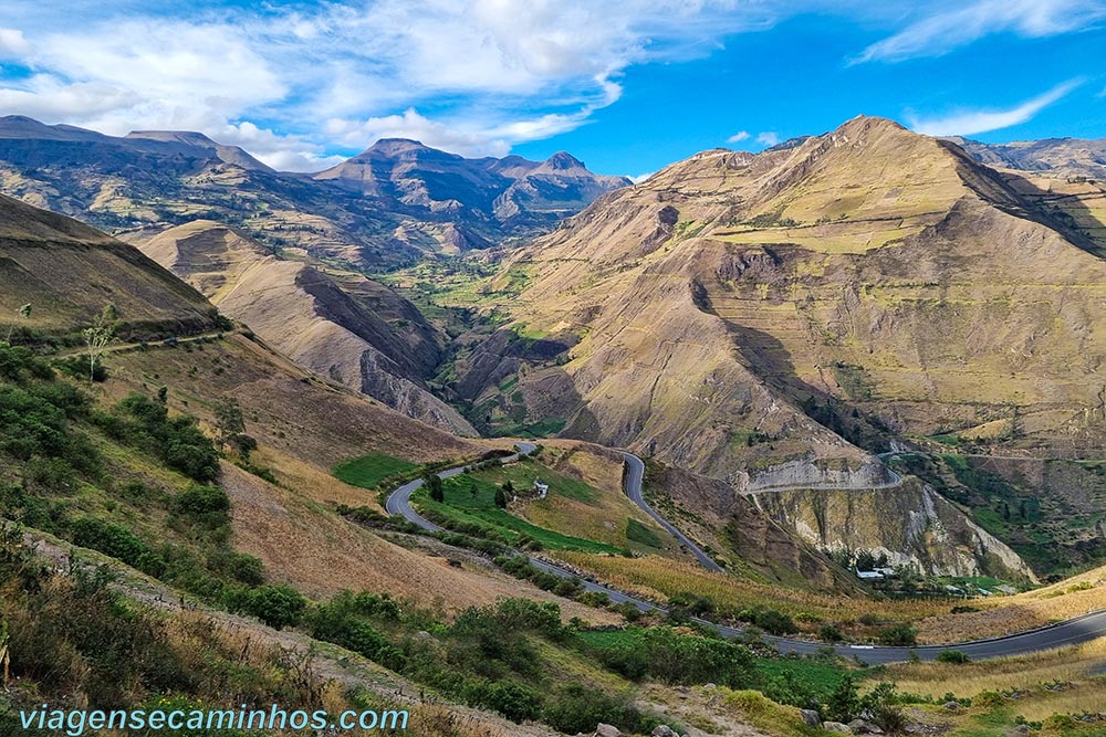 Estrada no Equador, entre Alausí e Cuenca