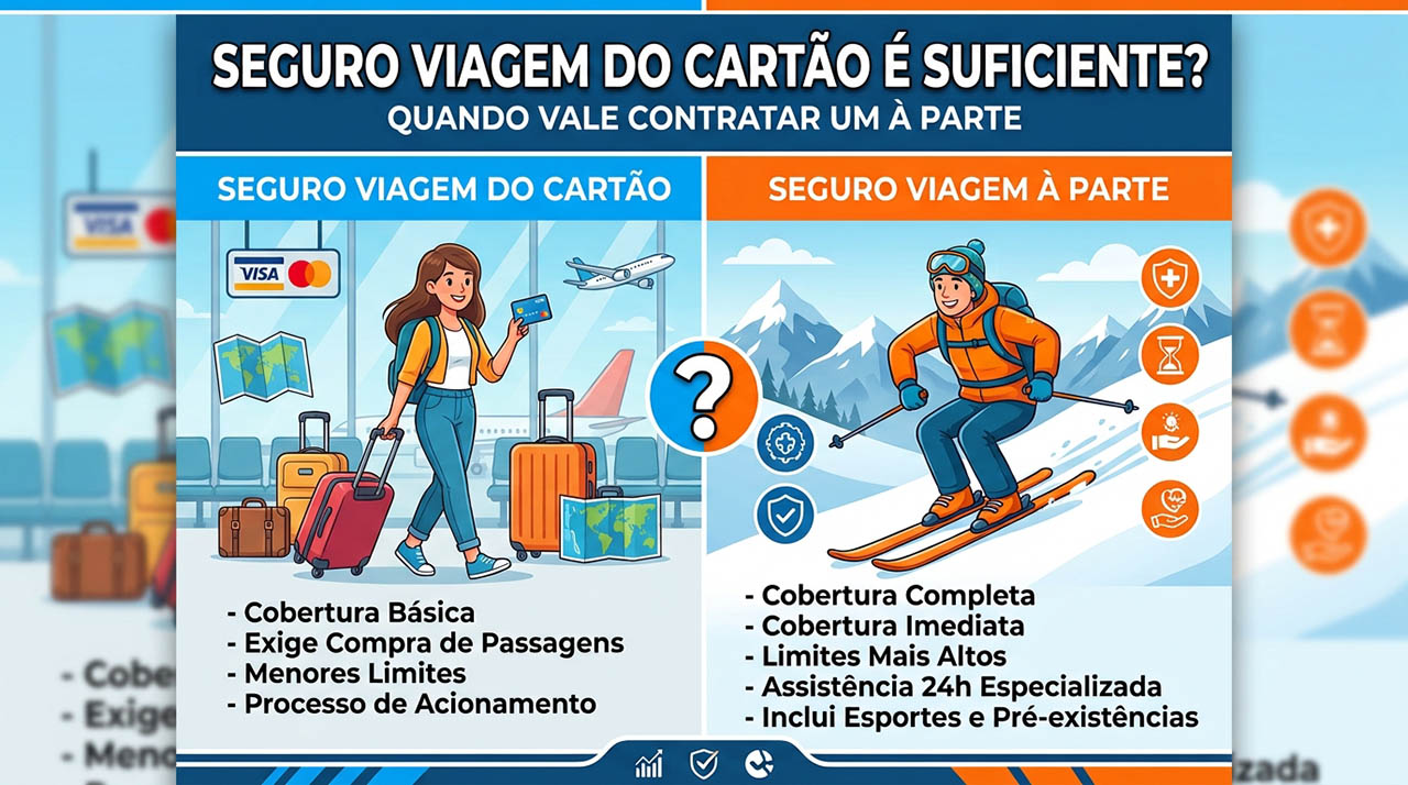 Seguro viagem do cartão é suficiente? Quando vale contratar um à parte